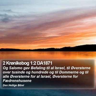 2 Krønikebog 1:2 DA1871 Bible Verse Image