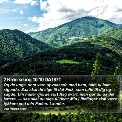 2 Krønikebog 10:10 DA1871 Bible Verse Image