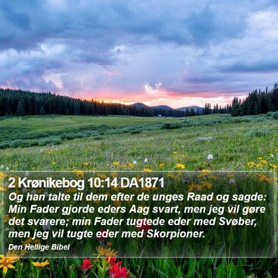 2 Krønikebog 10:14 DA1871 Bible Verse Image