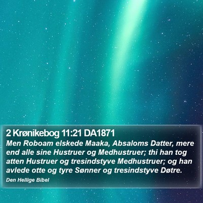 2 Krønikebog 11:21 DA1871 Bible Verse Image