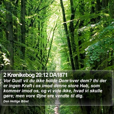 2 Krønikebog 20:12 DA1871 Bible Verse Image