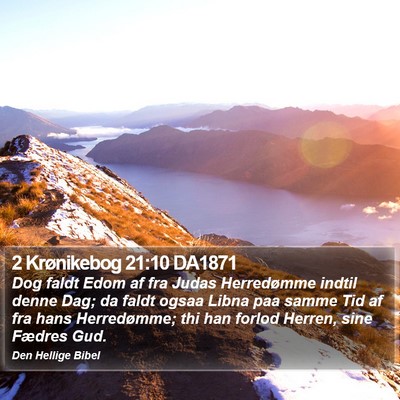 2 Krønikebog 21:10 DA1871 Bible Verse Image