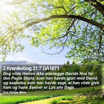 2 Krønikebog 21:7 DA1871 Bible Verse Image