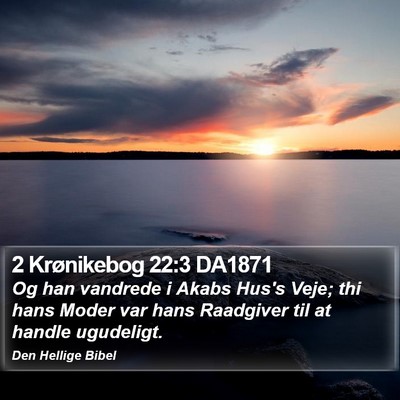 2 Krønikebog 22:3 DA1871 Bible Verse Image