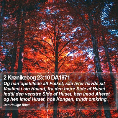 2 Krønikebog 23:10 DA1871 Bible Verse Image
