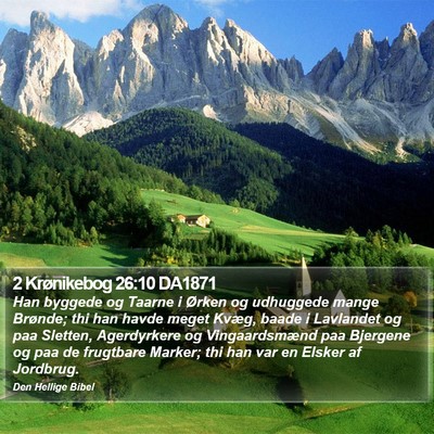 2 Krønikebog 26:10 DA1871 Bible Verse Image