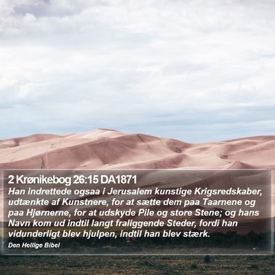 2 Krønikebog 26:15 DA1871 Bible Verse Image
