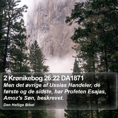 2 Krønikebog 26:22 DA1871 Bible Verse Image
