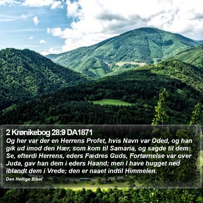 2 Krønikebog 28:9 DA1871 Bible Verse Image