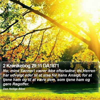 2 Krønikebog 29:11 DA1871 Bible Verse Image