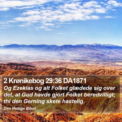 2 Krønikebog 29:36 DA1871 Bible Verse Image
