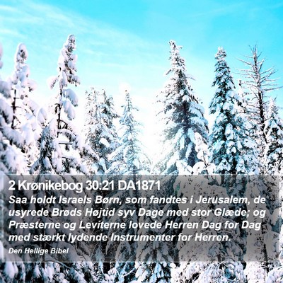 2 Krønikebog 30:21 DA1871 Bible Verse Image