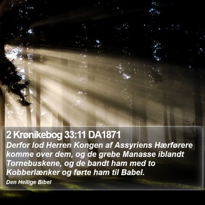 2 Krønikebog 33:11 DA1871 Bible Verse Image