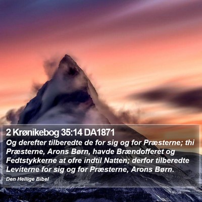 2 Krønikebog 35:14 DA1871 Bible Verse Image