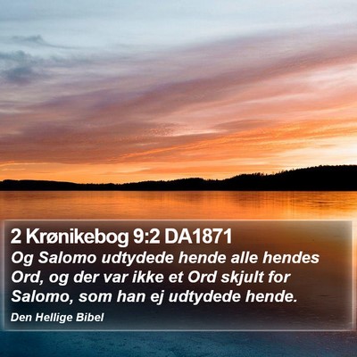 2 Krønikebog 9:2 DA1871 Bible Verse Image