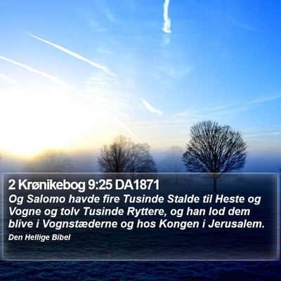 2 Krønikebog 9:25 DA1871 Bible Verse Image