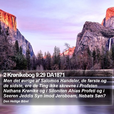 2 Krønikebog 9:29 DA1871 Bible Verse Image