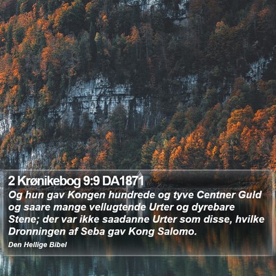 2 Krønikebog 9:9 DA1871 Bible Verse Image