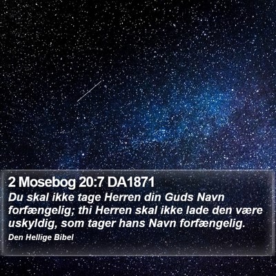 2 Mosebog 20:7 DA1871 Bible Verse Image