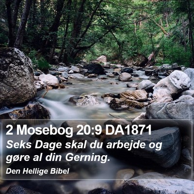 2 Mosebog 20:9 DA1871 Bible Verse Image