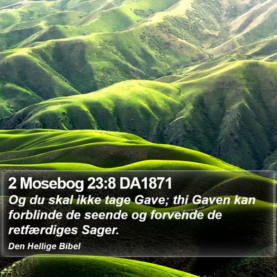 2 Mosebog 23:8 DA1871 Bible Verse Image