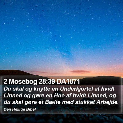 2 Mosebog 28:39 DA1871 Bible Verse Image