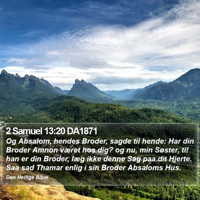 2 Samuel 13:20 DA1871 Bible Verse Image