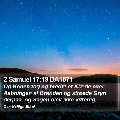 2 Samuel 17:19 DA1871 Bible Verse Image