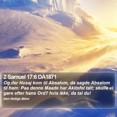 2 Samuel 17:6 DA1871 Bible Verse Image
