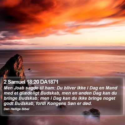 2 Samuel 18:20 DA1871 Bible Verse Image