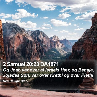 2 Samuel 20:23 DA1871 Bible Verse Image