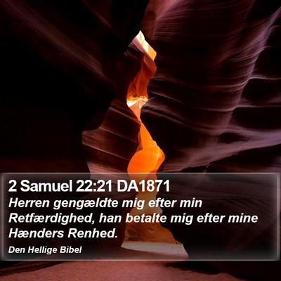 2 Samuel 22:21 DA1871 Bible Verse Image