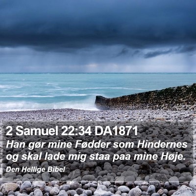2 Samuel 22:34 DA1871 Bible Verse Image