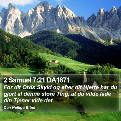 2 Samuel 7:21 DA1871 Bible Verse Image