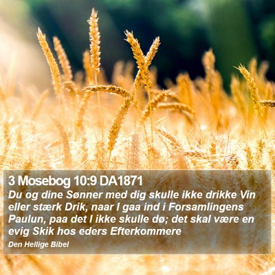 3 Mosebog 10:9 DA1871 Bible Verse Image