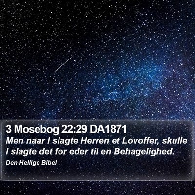 3 Mosebog 22:29 DA1871 Bible Verse Image