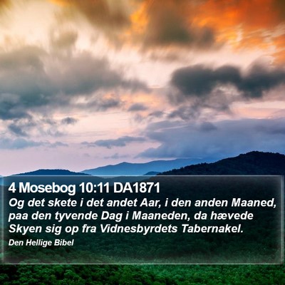 4 Mosebog 10:11 DA1871 Bible Verse Image