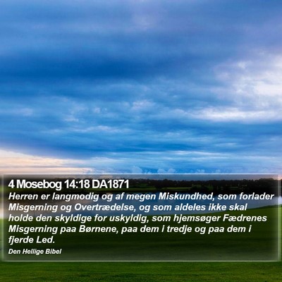 4 Mosebog 14:18 DA1871 Bible Verse Image