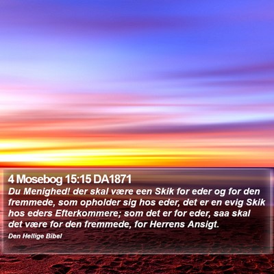 4 Mosebog 15:15 DA1871 Bible Verse Image