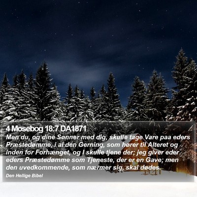 4 Mosebog 18:7 DA1871 Bible Verse Image