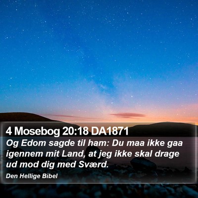 4 Mosebog 20:18 DA1871 Bible Verse Image