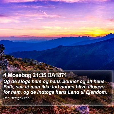 4 Mosebog 21:35 DA1871 Bible Verse Image