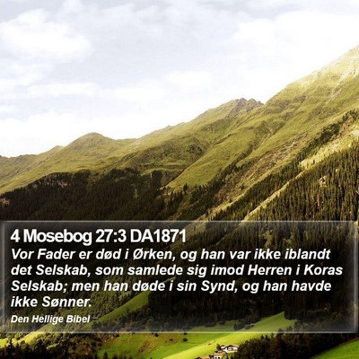 4 Mosebog 27:3 DA1871 Bible Verse Image