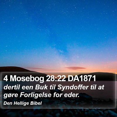 4 Mosebog 28:22 DA1871 Bible Verse Image