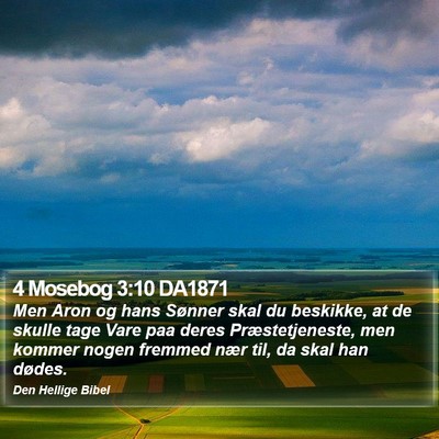 4 Mosebog 3:10 DA1871 Bible Verse Image