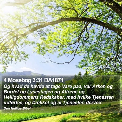 4 Mosebog 3:31 DA1871 Bible Verse Image