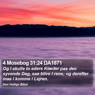 4 Mosebog 31:24 DA1871 Bible Verse Image