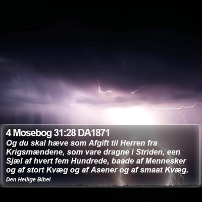 4 Mosebog 31:28 DA1871 Bible Verse Image