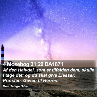 4 Mosebog 31:29 DA1871 Bible Verse Image