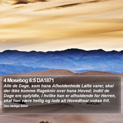 4 Mosebog 6:5 DA1871 Bible Verse Image